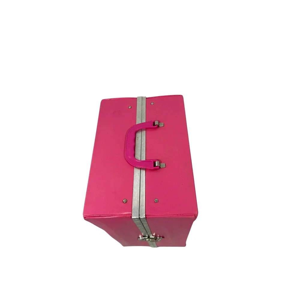 Vintage Fashion Doll Wardrobe Trunk Pink Vinyl Carrying Case Miner 1970s Mod